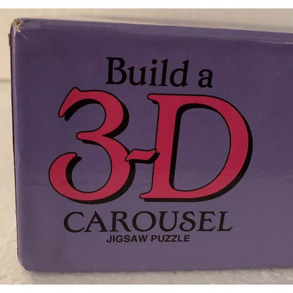 3D Carousel Puzzle 533 Pcs Two sided Corkboard 10x10x10 Ceaco 1026 VTG 1994  NEW - Picture 10 of 13